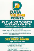 50 Million Giveaway on DYP – Claim Free Data Instantly